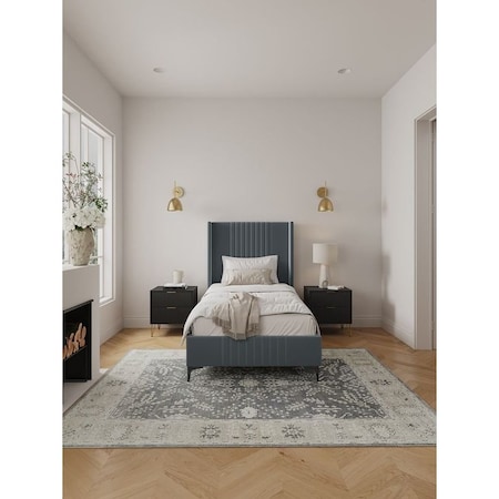 Manhattan Comfort Promenade Twin-Size Bed in Grey BD010-TW-GY